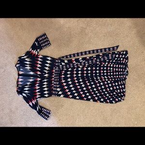 blue multi colored dress